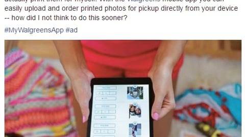 Katie's Bliss Walgreens 'Order Printed Photos' Facebook Update